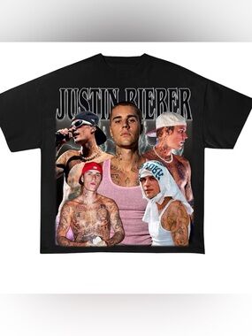 Justin Bieber Coachella NEW black short sleeve shirt